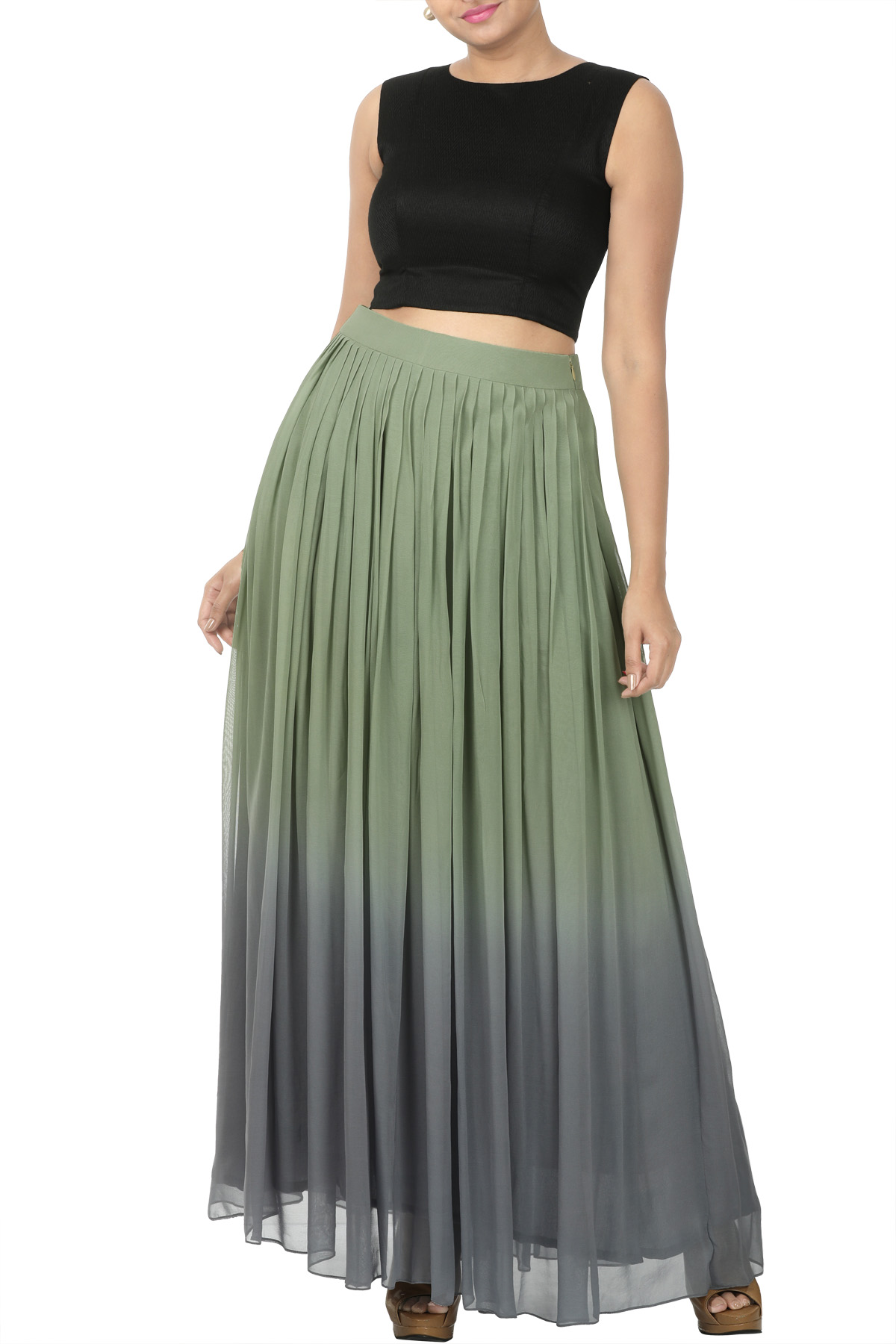 Get this trendy Ombre dyed skirt Top to be the style icon